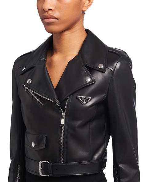 prada padded jacket women's|Prada leather jacket women's.